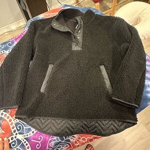 Athleta Black Fleece Pullover Hoodie